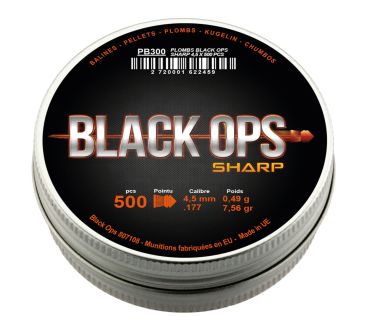 Boite De 500 Plombs Sharps Black Ops Cal 4.5 Mm