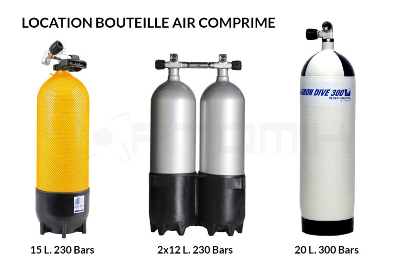Kit de remplissage air comprimé 12 litres 300 bars bouteille plongée