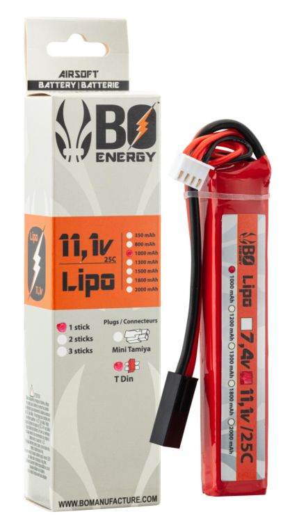 1 Stick Batterie Lipo 3s 11.1v 1000mah 25c T-Dean