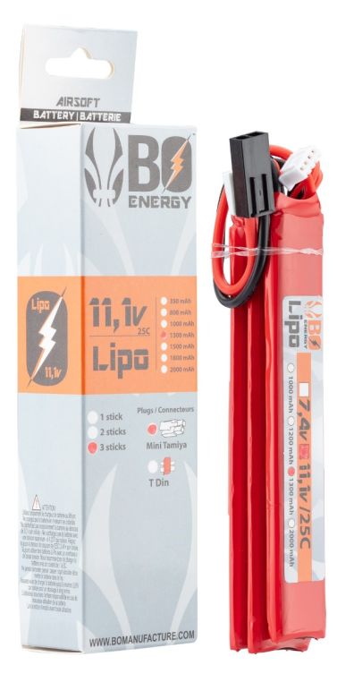 3 Sticks Batterie Lipo 3s 11.1v 1300mah 25c  T-Dean