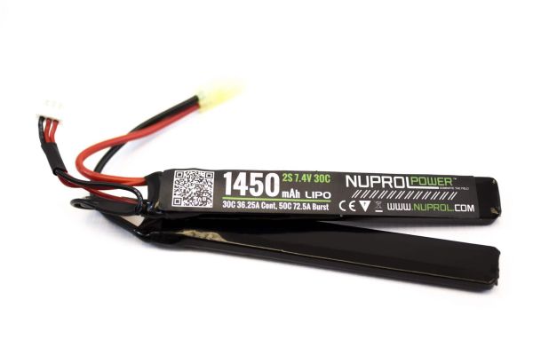 Batterie Airsoft Lipo 2 Eléments 7,4 V/1450 Mah 30c-  T-Deans