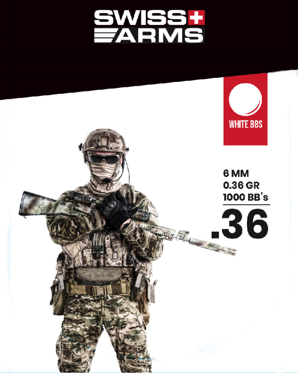 Billes Airsoft Swiss Arms Blanche 0,36gr Sac De 1000 Billes