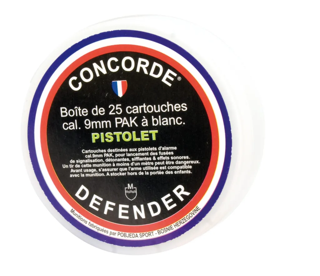 Concorde Defender 9 mm à blanc pistolet par 25