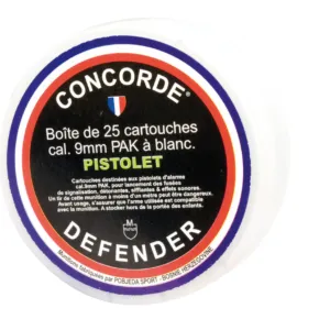 Concorde Defender 9 mm à blanc pistolet par 25