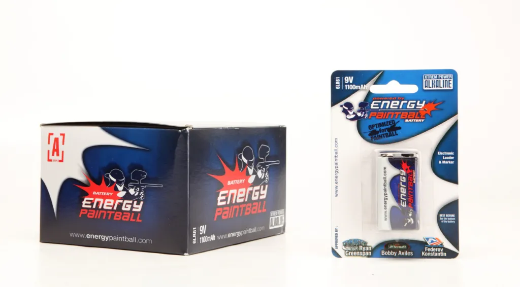 Boite de 12 piles ENERGY PAINTBAL Alcaline 9 Volts
