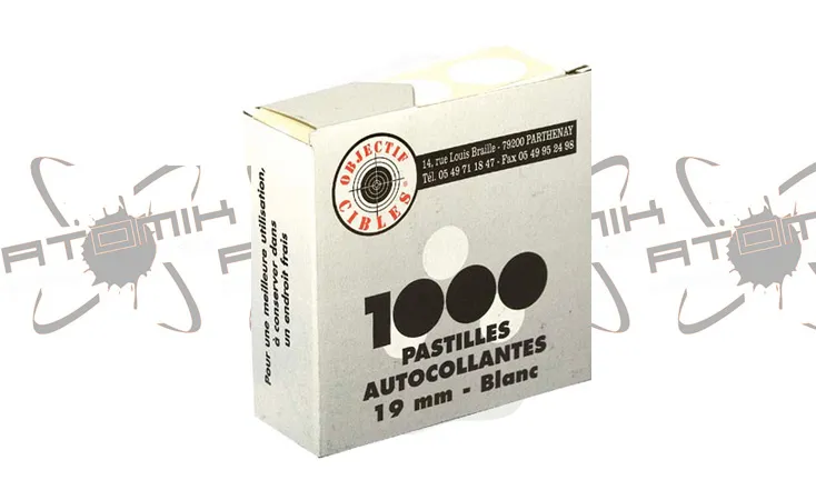 1000 Pastilles Autocollantes Blanches