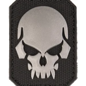Patch PVC Tête de mort Noir 6 x 4.5cm