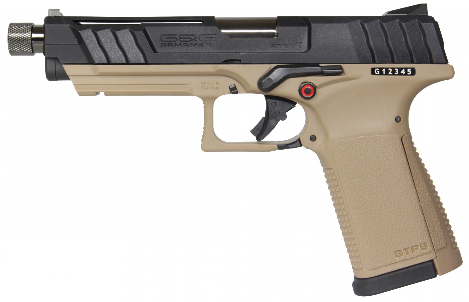 Réplique Gbb Pistolet Gtp9 Gaz 0,9j Tan/Noir-25920