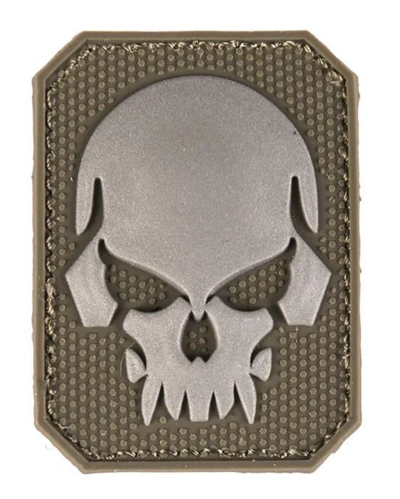 Patch Pvc Tête De Mort Od Green 6 X 4.5cm-0