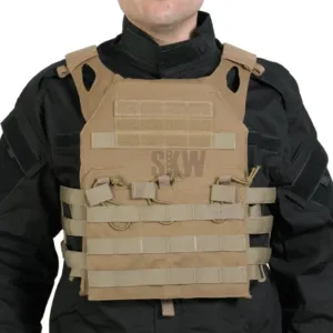 gilet plate carrier tan delta tactics v18 + 2 plaques de protection dummy-0