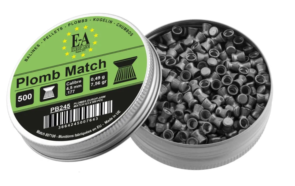 Plombs Match Europ-Arm À Tête Plate Cal. 4,5 Mm-0