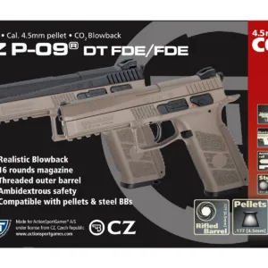 PISTOLET GBB CZ P-09 FDE CO2 4.5 -PLOMBS OU BBS-458801