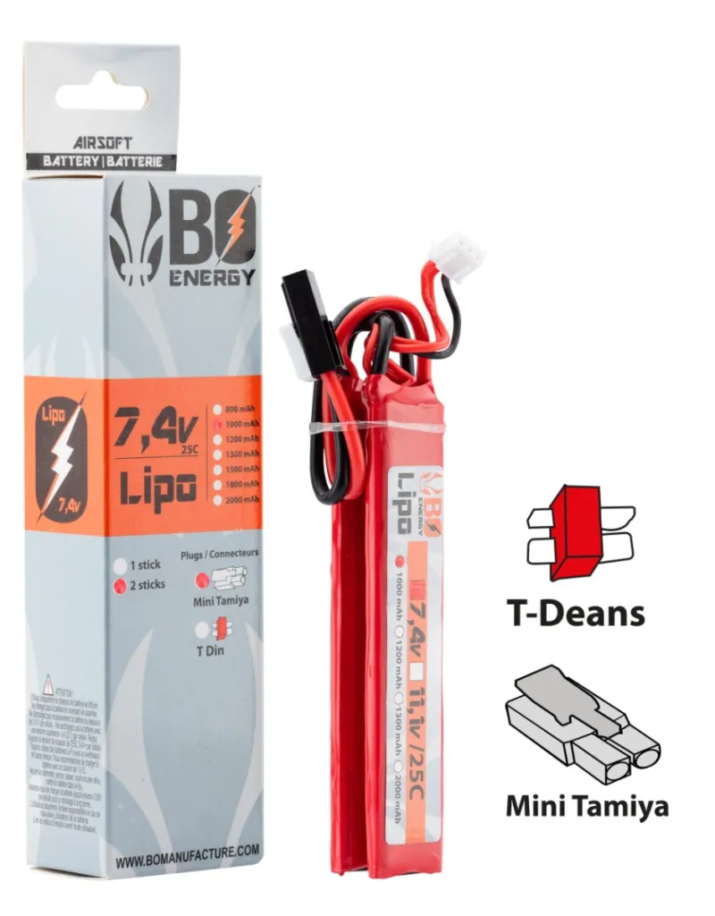 2 Sticks Batterie Lipo 2s 7.4v 1000mah 25c Mini Tamiya-0