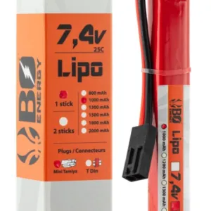 1 Stick Batterie Lipo 2s 7.4v 1000mah 25c T Dean-0