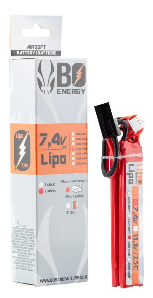 2 Sticks Batterie Lipo 2s 7.4v 1300mah 25c T-Dean-0
