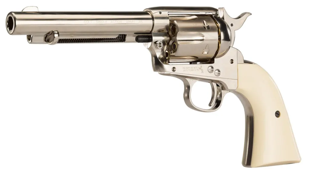 Revolver Co2 Colt Simple Action Army 45 Nickelé Bb's Cal. 4,5 Mm-0