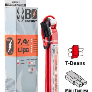 2 sticks batterie lipo 2s 7.4v 1200mah 25c T DEAN-0