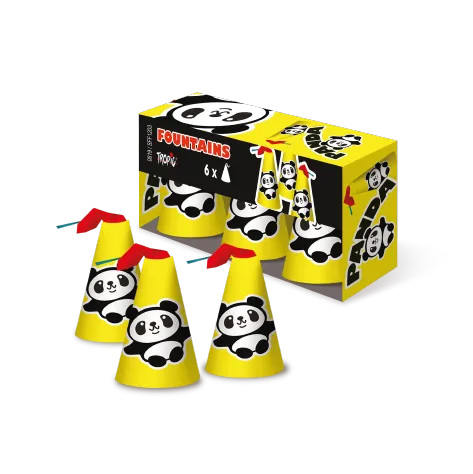pack 6 Fontaines coniques panda argentées-0