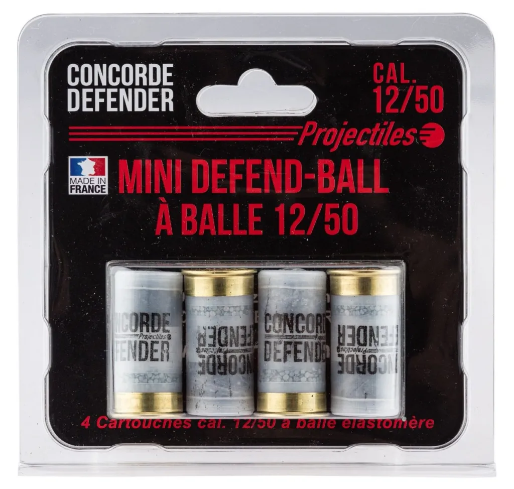 4 Cartouches Mini Defend-Ball Cal. 12/50 À Balle Elastomere Bior-0