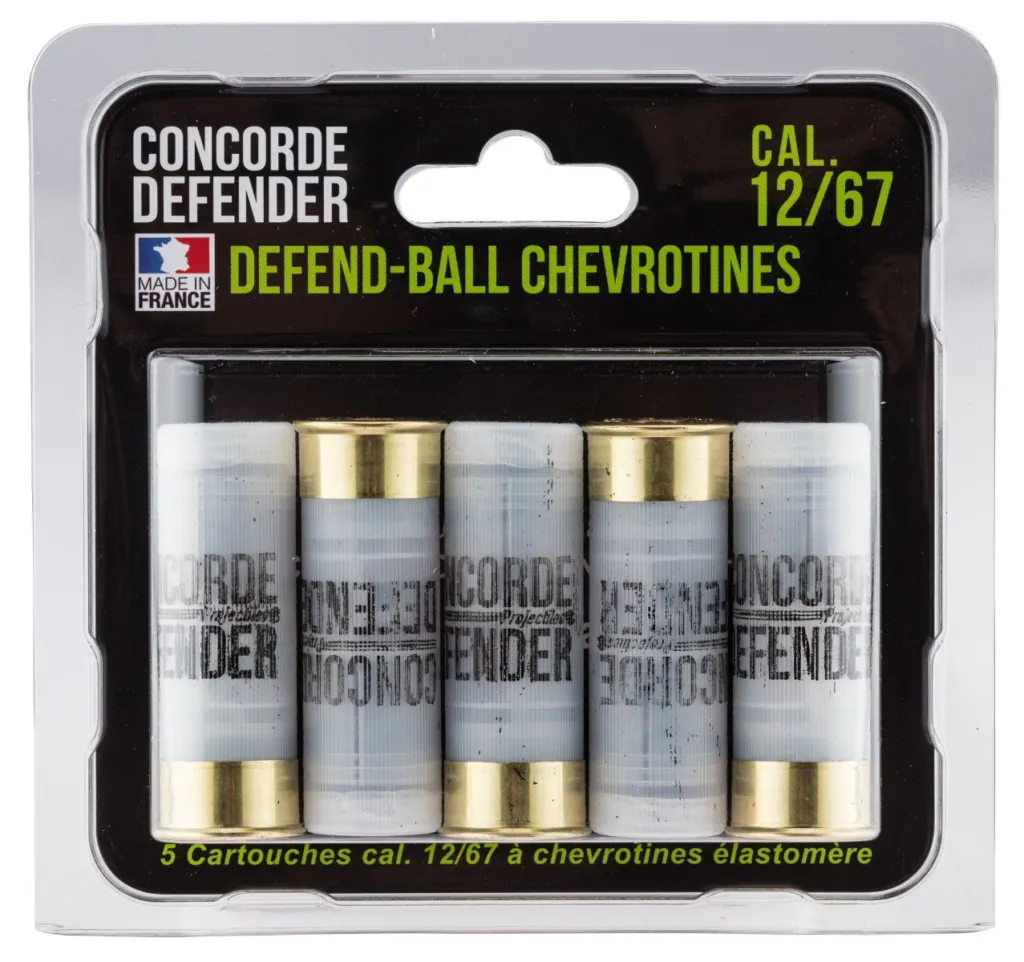5 Cartouches Defend-Ball Cal. 12/67 Chevrotines Elastomere-0