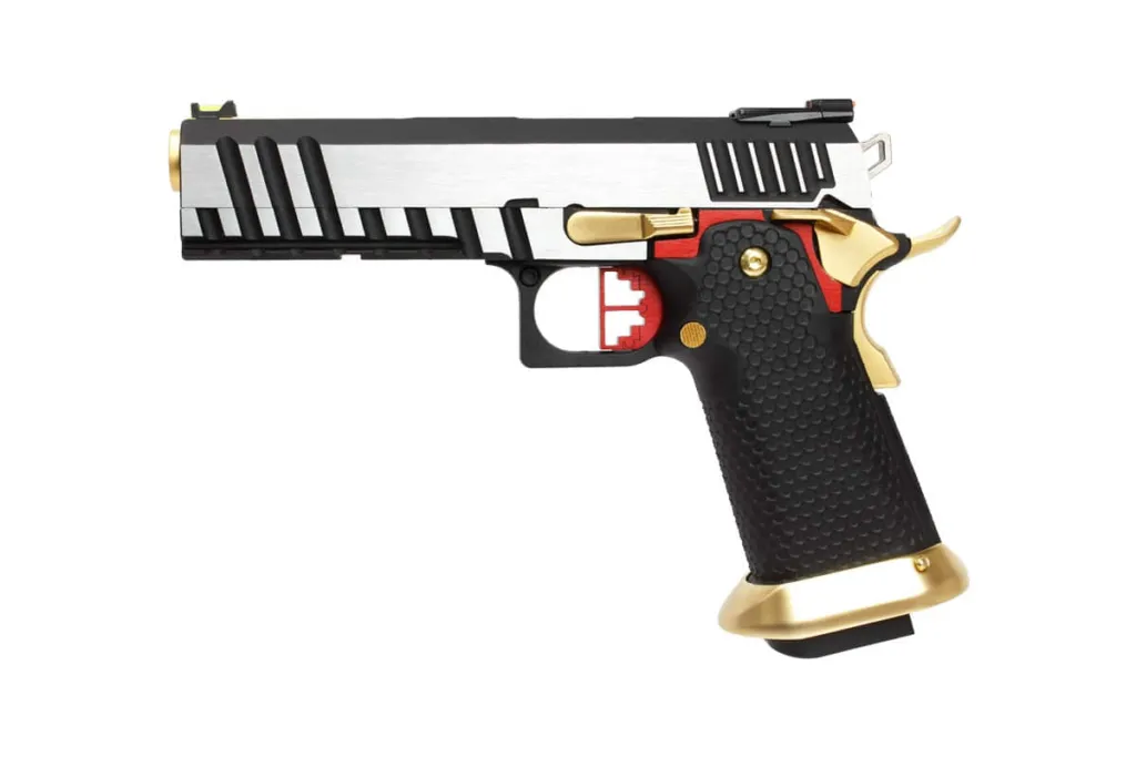 Réplique Gbb Hx2031 Semi / Full Auto Noir & Chrome Gaz 1.0j-0