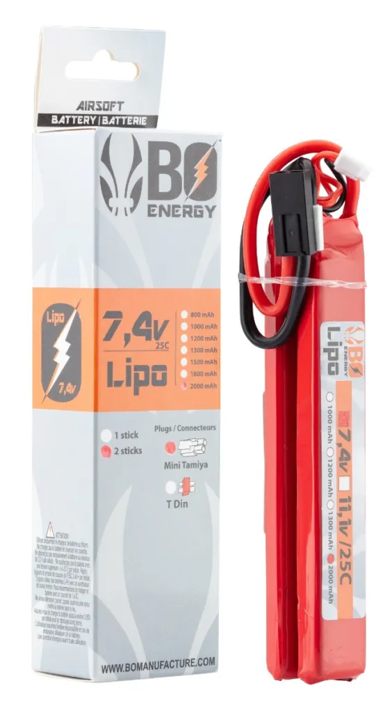 2 Sticks Batterie Lipo 2s 7.4v 2000mah 25c-0