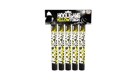 paquet de 5 torches à main hooligans jaunes-0