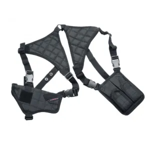 Holster epaule ambidex. Retention sangle 2 porte-chargeurs, grand pist (gpda 9)-0