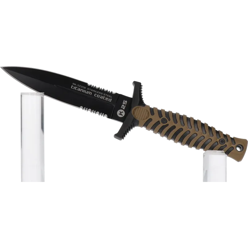 Couteau de botte K25.Revêtu en titane.Lame 12.5 cm-469325