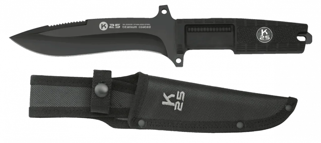 COUTEAU K25. FULL TANG. REVêTU TITANE-0
