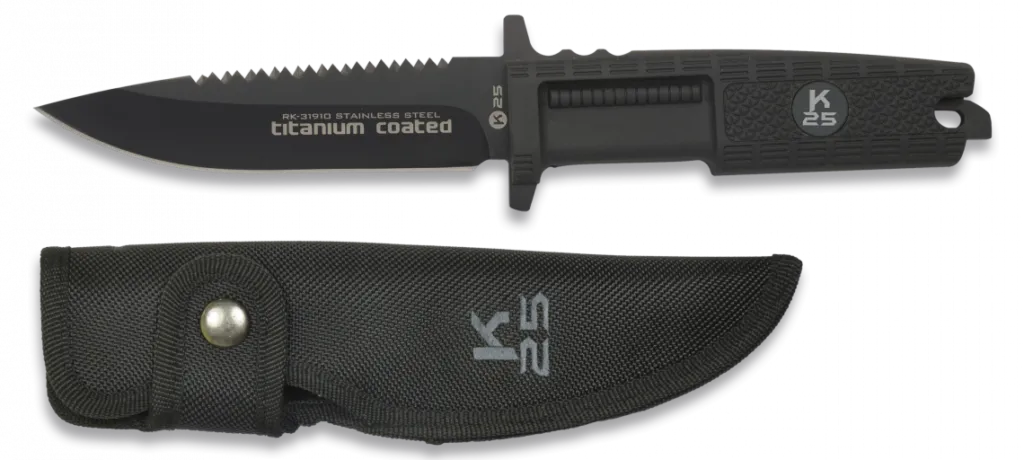 COUTEAU K25 POING CAOUTCHOUC.TITANE-0