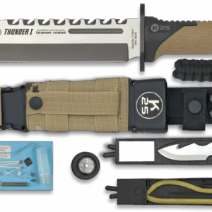 Couteau K25 Thunder I. Camo sable. Lame 19.8 cm-0