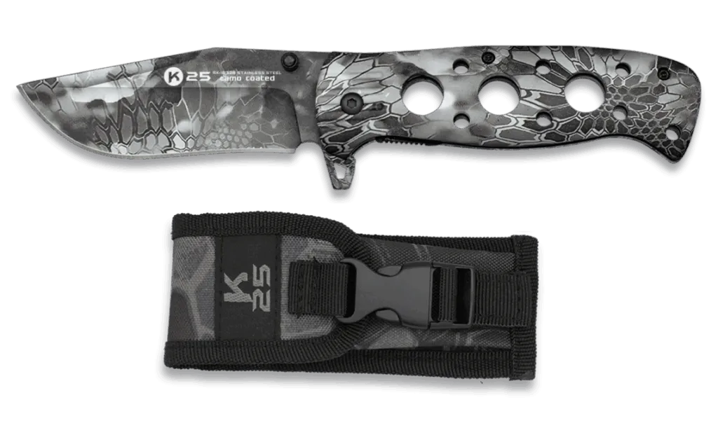 COUTEAU PLIANT K25 CAMO PHTYON. LAME 8.6-0