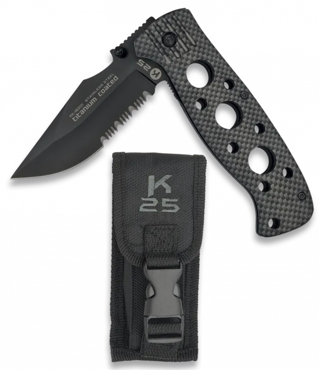 COUTEAU PLIANT K25 CAOUTCHOUC. LAME 8.3-0