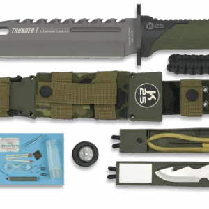 Couteau K25 Thunder I. Camo espagnol. Lame 19.8 cm-0