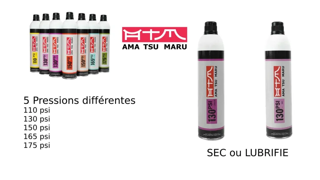 Gaz Airsoft ATM Sec ou Lubrifé 110, 130, 150, 165, 175 PSI-0