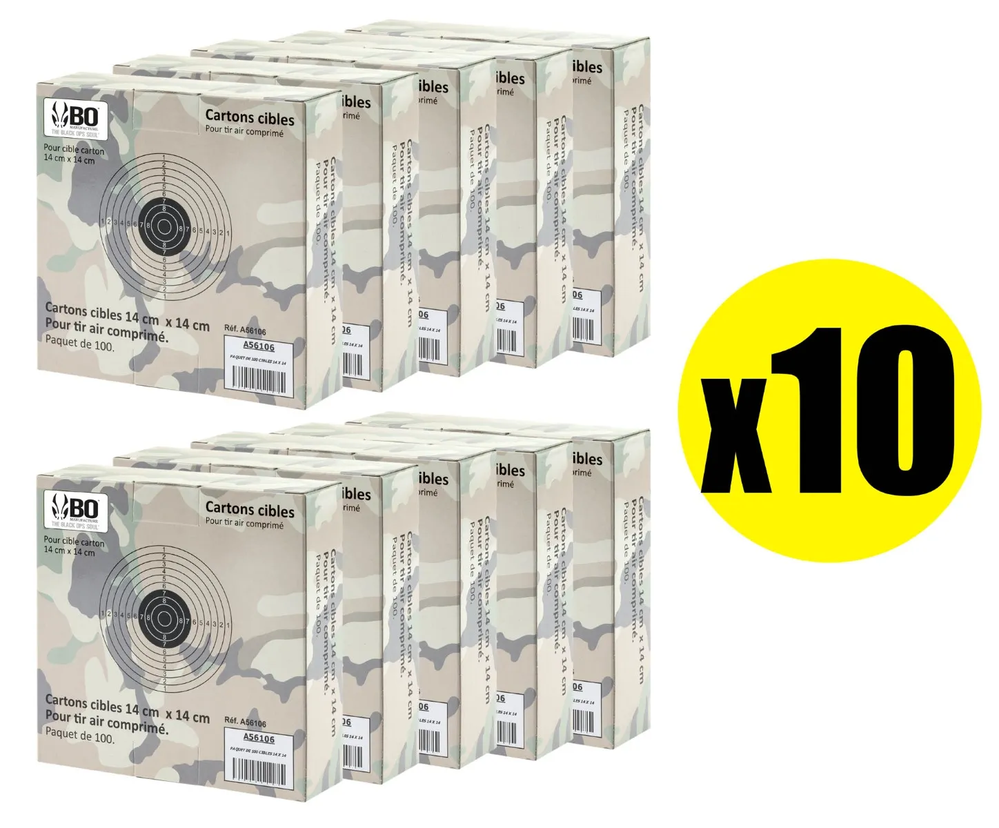 Pack Cibles cartonnées 14 x 14 cm Shoot Again (x10)-469580