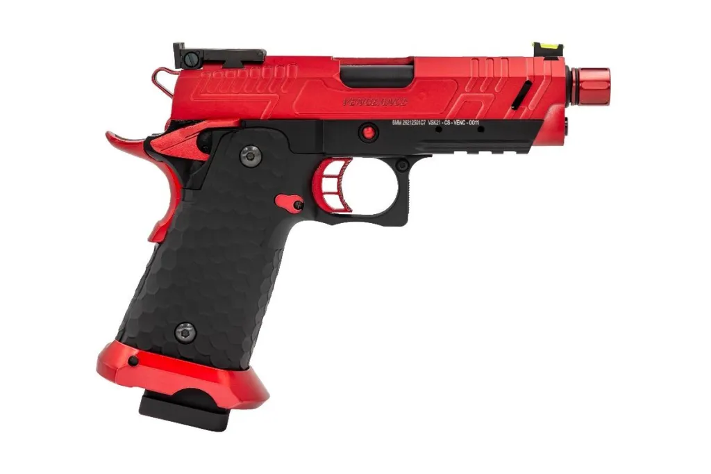 Réplique GBB gaz Vorsk CS Hi-Capa Vengeance Compact Noir / Rouge 1,0J-0