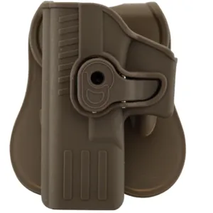Holster Rigide Quick Release Pour Pistolet Type Glock 17 Gaucher Tan-0