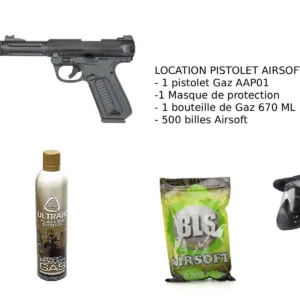 Location Pistolet Airsoft Gaz + Masque-0