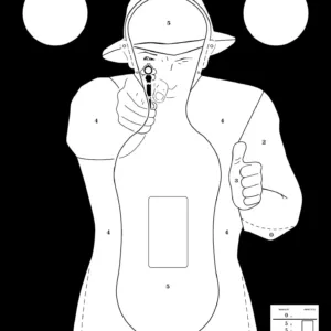 Cible silhouette Police Balnc/noir 51x71Cm x100