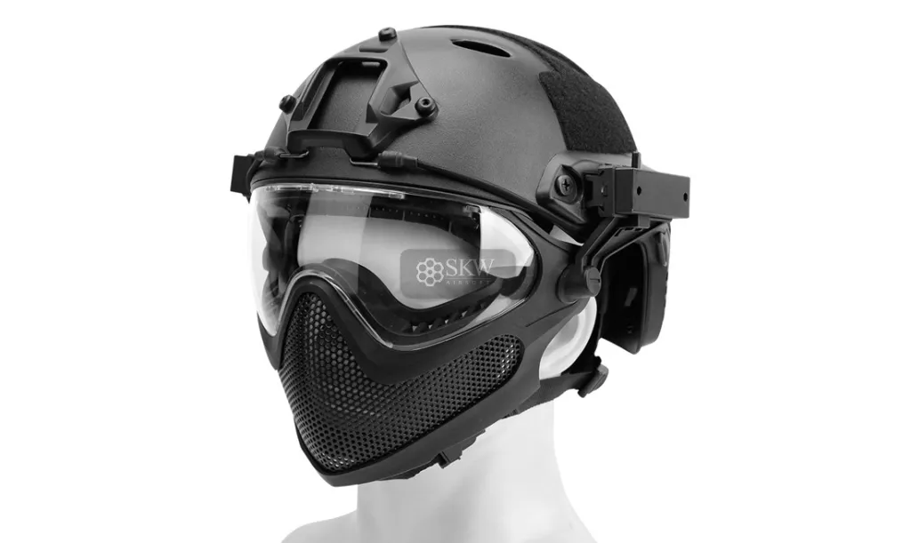 Casque Type Fast Et Masque Noir Delta Tactics-0