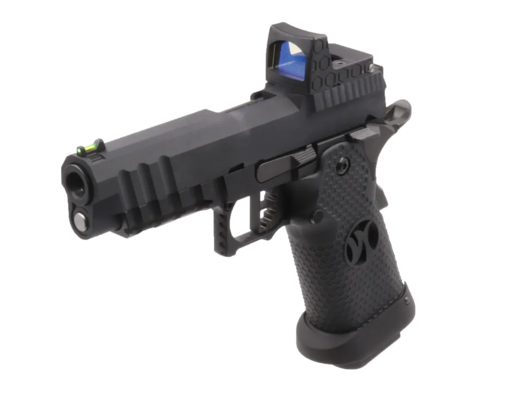Réplique airsoft GBB HX2602 full Black gaz avec red-dot factice-0
