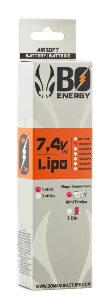 1 Stick Batterie Lipo 2S 7.4V 1000Mah 25C T-dean-0