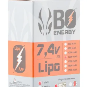 1 stick batterie Lipo 2S 7.4V 1200mAh 25C Peq-0