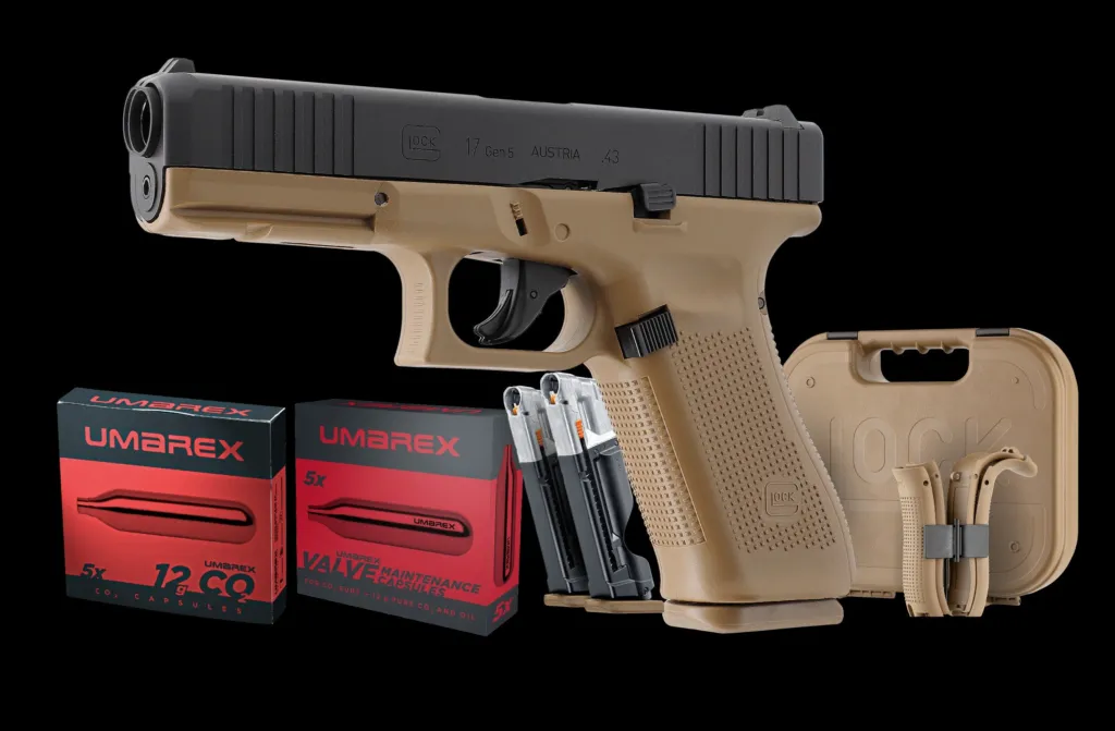 Pack Glock 17 GEN5 CAL 43 Paintball T4E Coyote French ARMY
