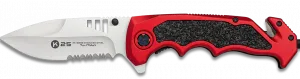 Couteau pliant tactique K25 rouge/noir, lame 9.6 cm