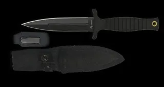 Poignard Albainox noir avec housse, lame 12 cm